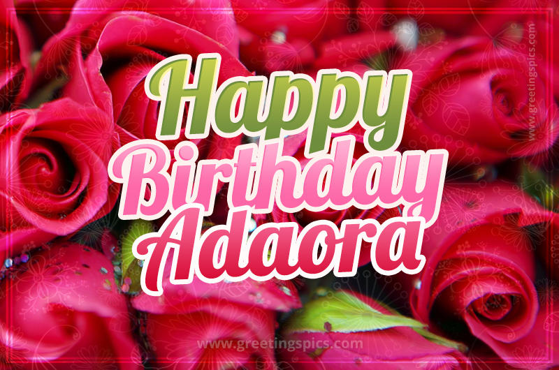 Happy Birthday Adaora beautiful Image with red roses