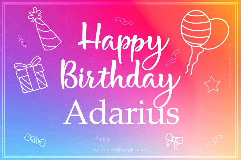 Colorful Happy Birthday Card For Adarius