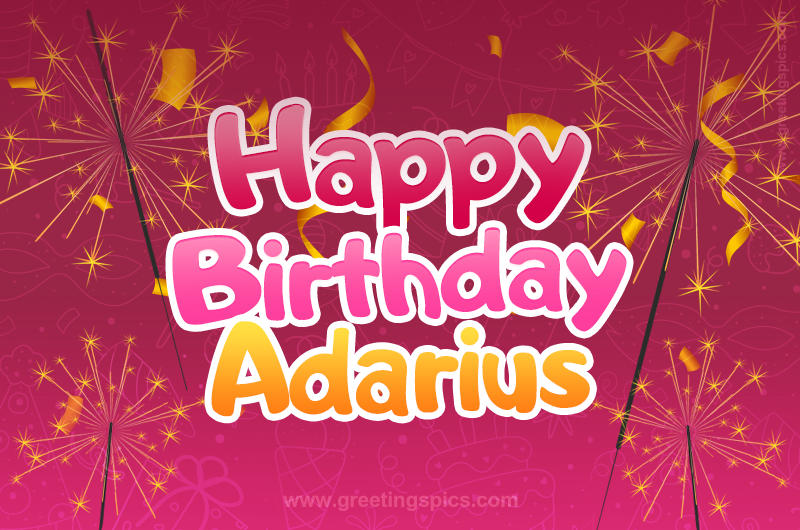 Happy Birthday Adarius Image with sparklers