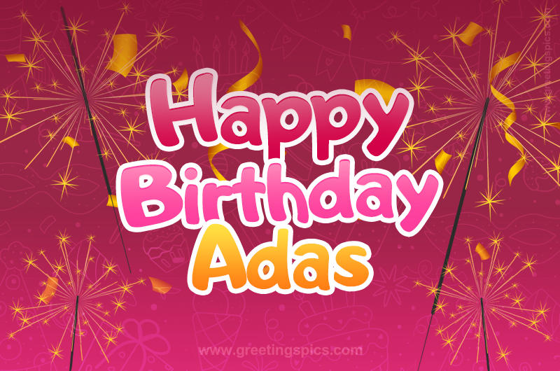 Happy Birthday Adas Image with sparklers