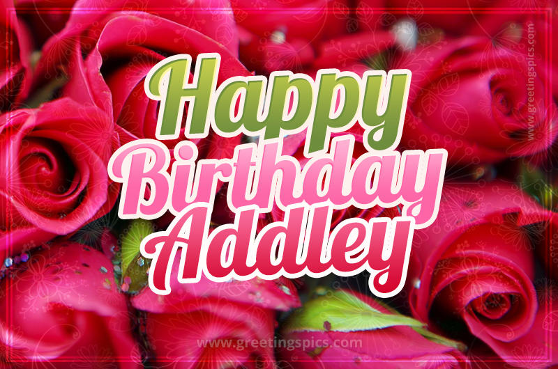 Happy Birthday Addley beautiful Image with red roses