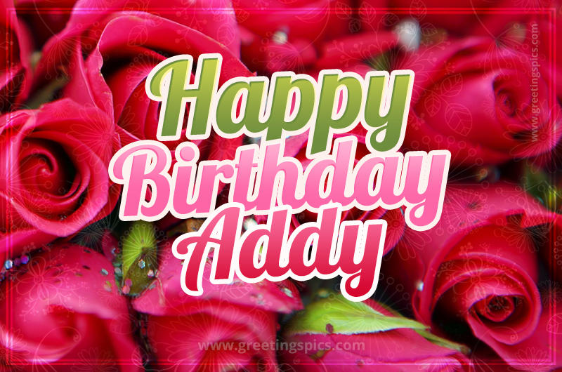 Happy Birthday Addy beautiful Image with red roses