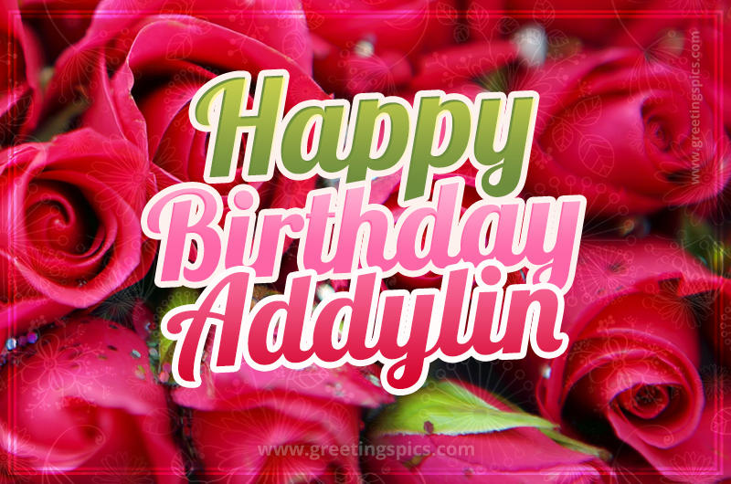 Happy Birthday Addylin beautiful Image with red roses