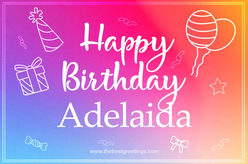 Colorful Happy Birthday Card For Adelaidа