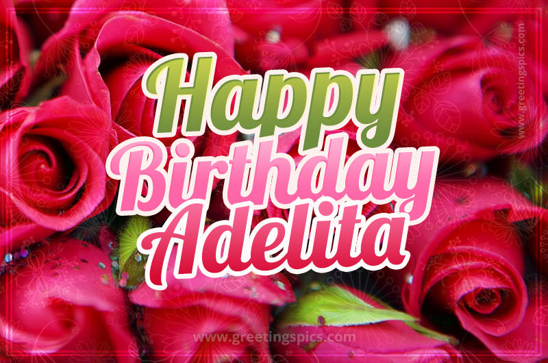 Happy Birthday Adelita beautiful Image with red roses