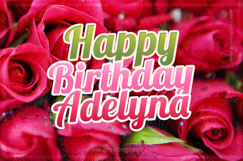 Happy Birthday Adelyna beautiful Image with red roses