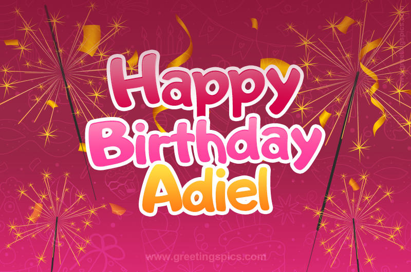 Happy Birthday Adiel Image with sparklers