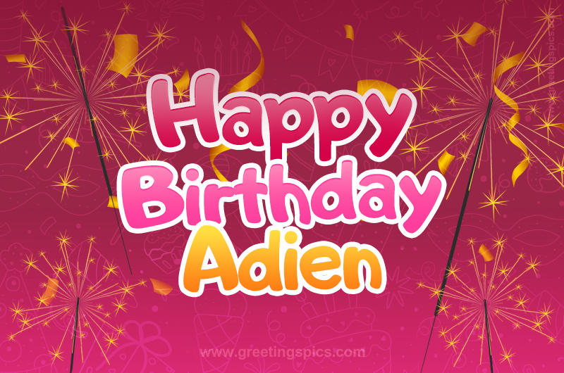 Happy Birthday Adien Image with sparklers