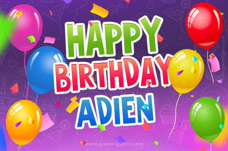 Happy Birthday Adien Festive Greeting Card