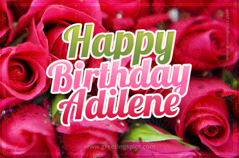 Happy Birthday Adilene beautiful Image with red roses