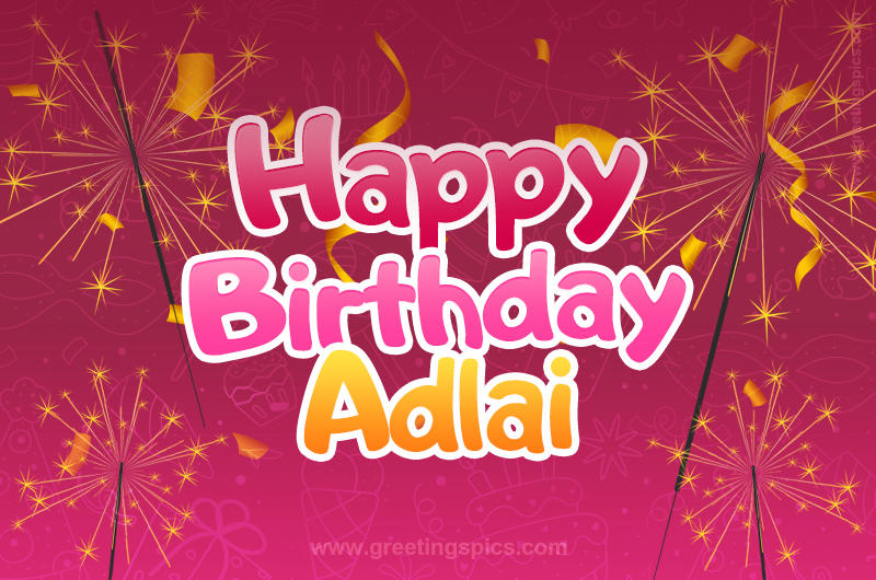 Happy Birthday Adlai Image with sparklers