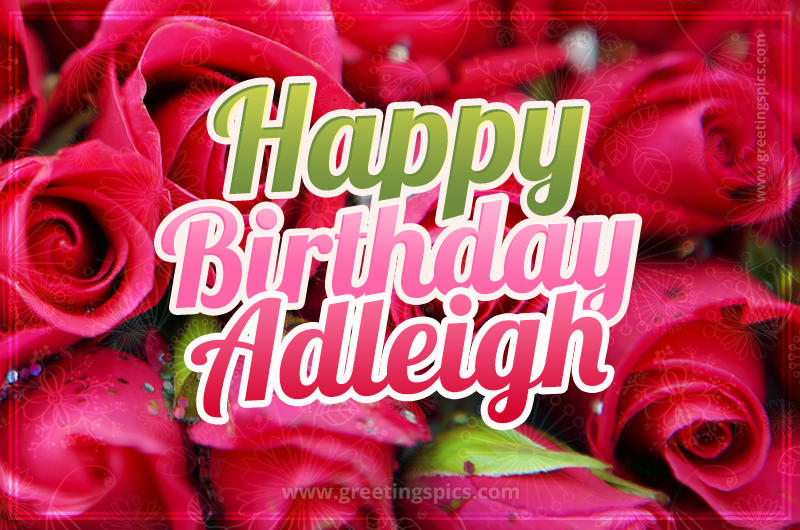 Happy Birthday Adleigh beautiful Image with red roses