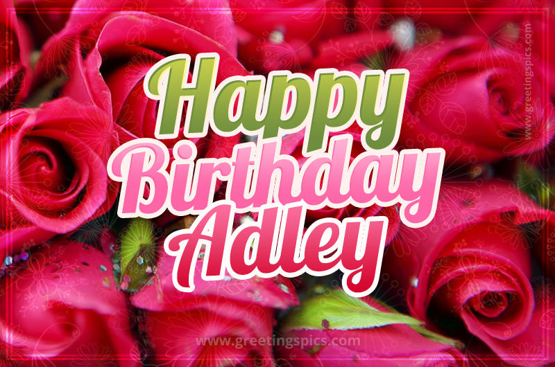 Happy Birthday Adley beautiful Image with red roses