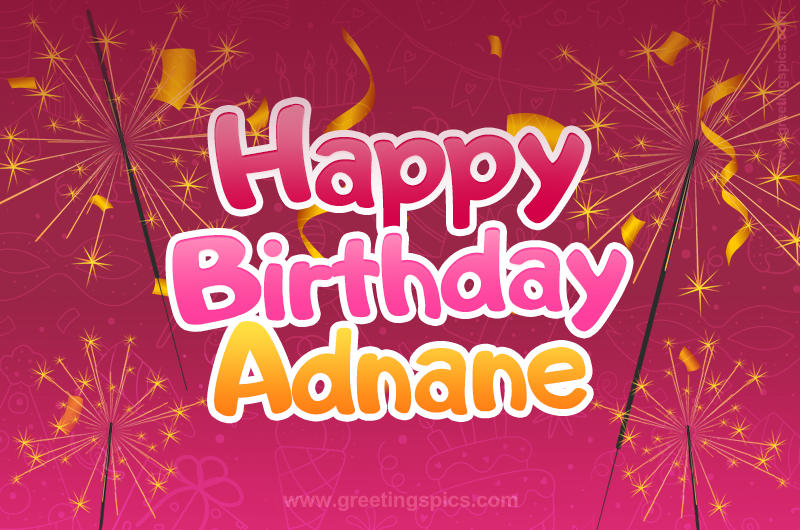 Happy Birthday Adnane Image with sparklers