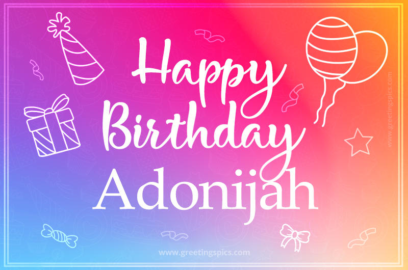 Colorful Happy Birthday Card For Adonijah