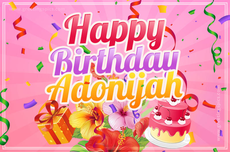 Beautiful Birthday Card for Adonijah with pink background