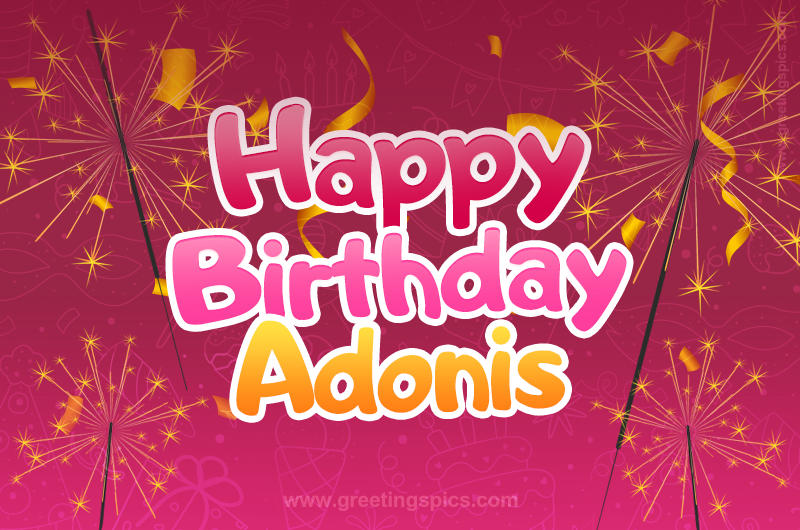 Happy Birthday Adonis Image with sparklers