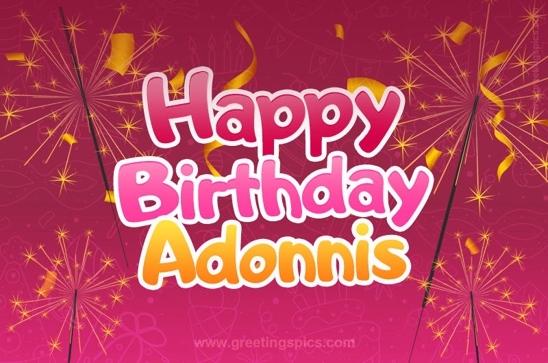 Happy Birthday Adonnis Image with sparklers