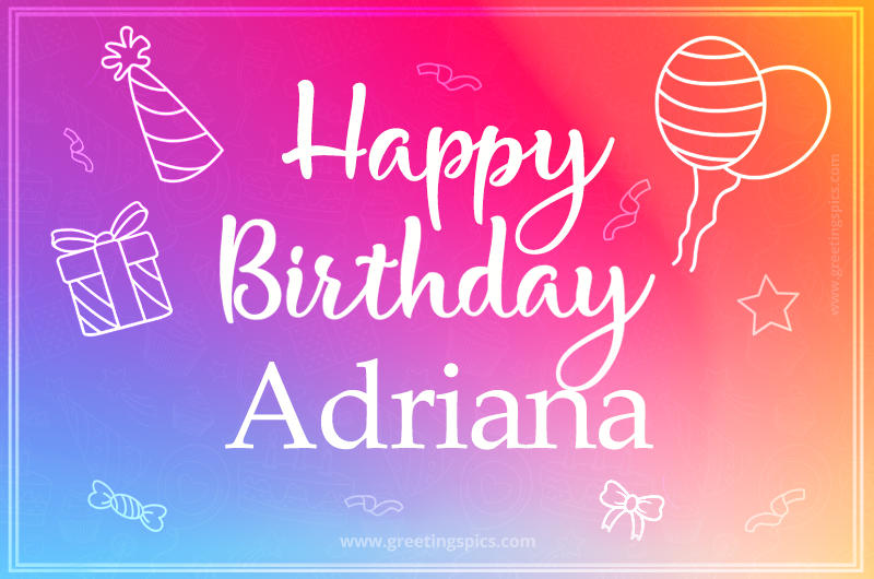 Colorful Happy Birthday Card For Adriana