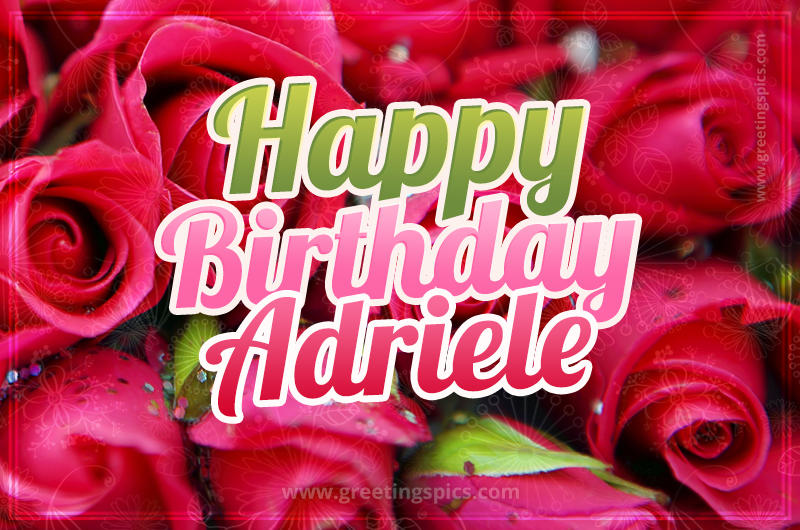 Happy Birthday Adriele beautiful Image with red roses