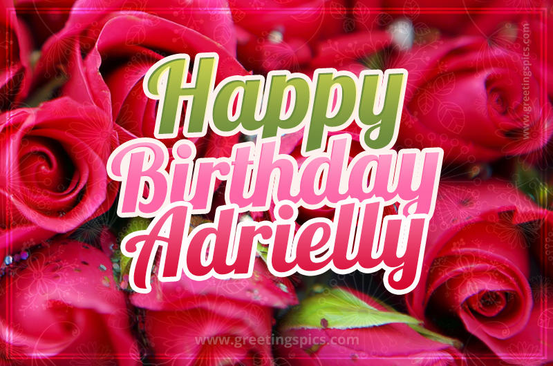 Happy Birthday Adrielly beautiful Image with red roses