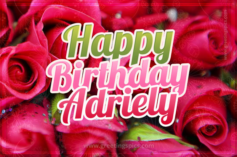 Happy Birthday Adriely beautiful Image with red roses