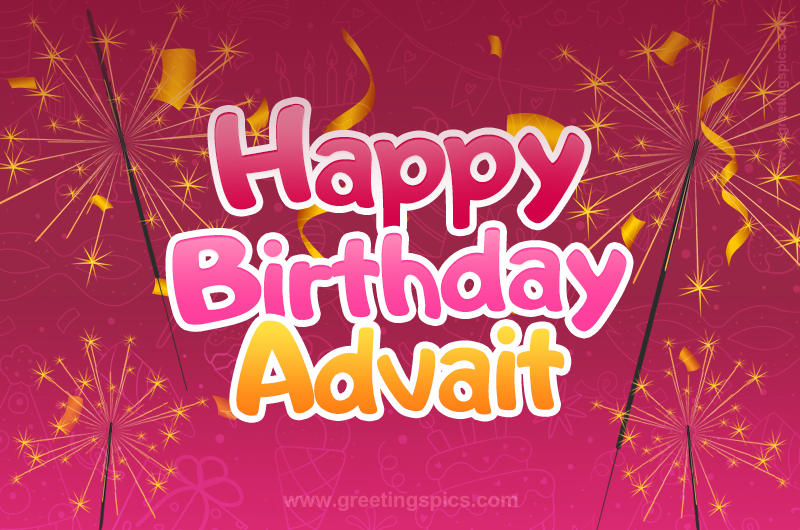 Happy Birthday Advait Image with sparklers