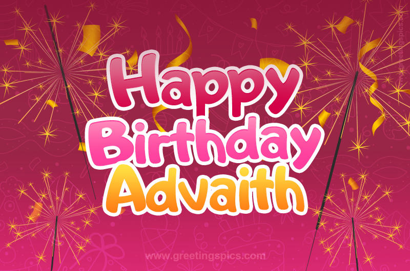 Happy Birthday Advaith Image with sparklers