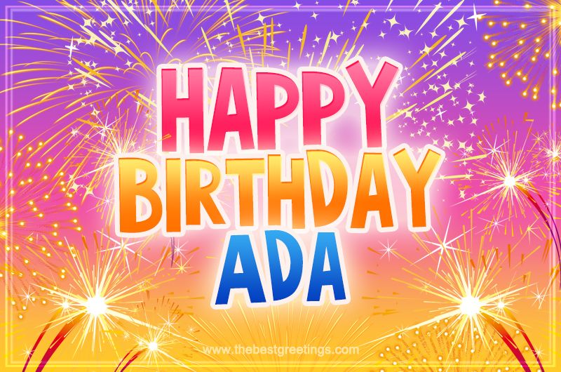 Happy Birthday Adа Picture with fireworks