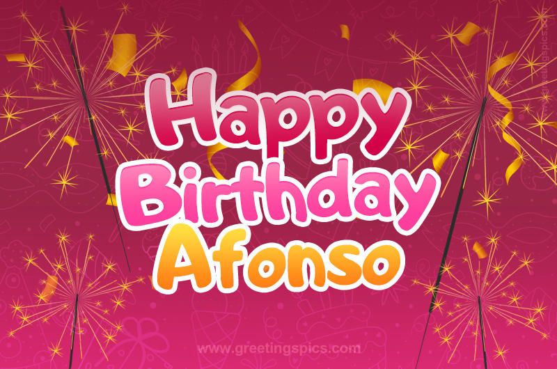 Happy Birthday Afonso Image with sparklers