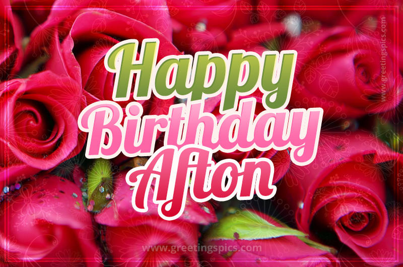 Happy Birthday Afton beautiful Image with red roses