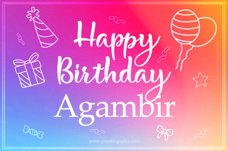 Colorful Happy Birthday Card For Agambir