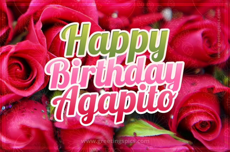 Happy Birthday Agapito beautiful Image with red roses