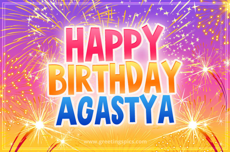 Happy Birthday Agastya Picture with fireworks