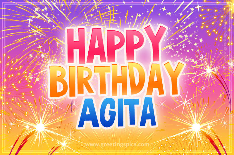 Happy Birthday Agita Picture with fireworks