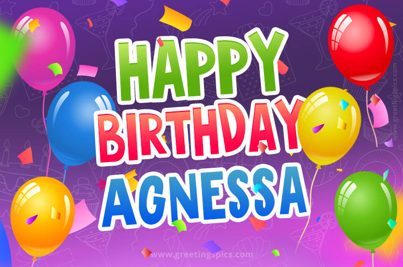 Happy Birthday Agnessa Festive Greeting Card