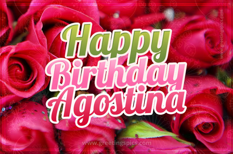 Happy Birthday Agostina beautiful Image with red roses