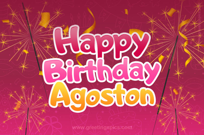 Happy Birthday Agoston Image with sparklers