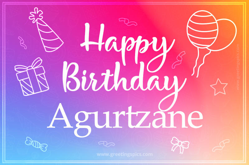 Colorful Happy Birthday Card For Agurtzane