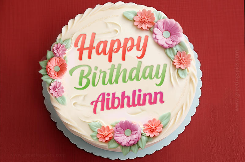 Happy Birthday Aibhlinn Cake Image With Name