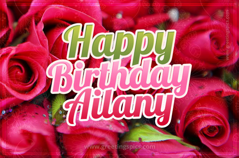 Happy Birthday Ailany beautiful Image with red roses