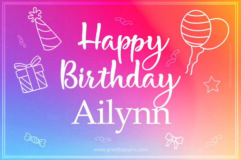 Colorful Happy Birthday Card For Ailynn