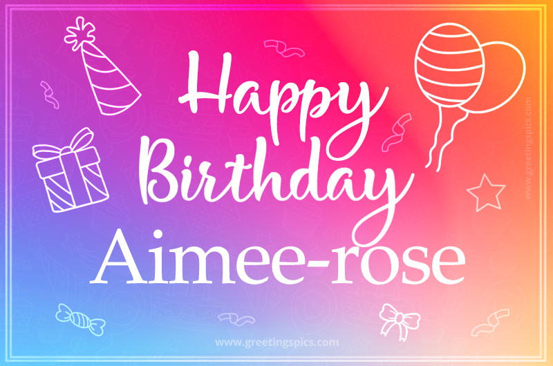 Colorful Happy Birthday Card For Aimee-rose