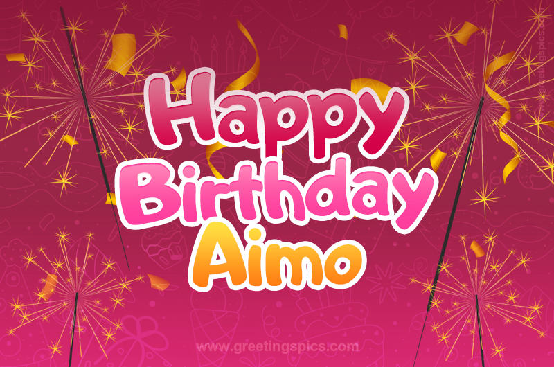 Happy Birthday Aimo Image with sparklers