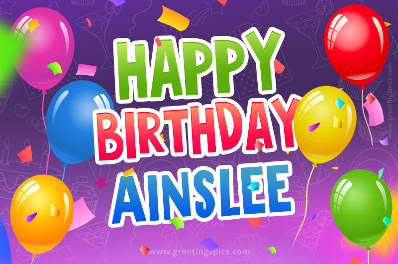 Happy Birthday Ainslee Festive Greeting Card