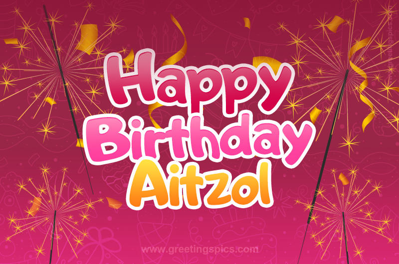 Happy Birthday Aitzol Image with sparklers