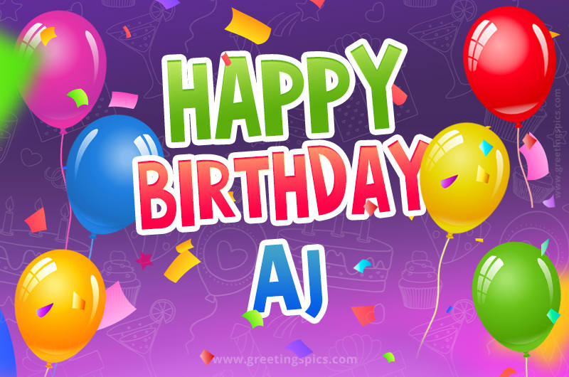 Happy Birthday Aj Festive Greeting Card