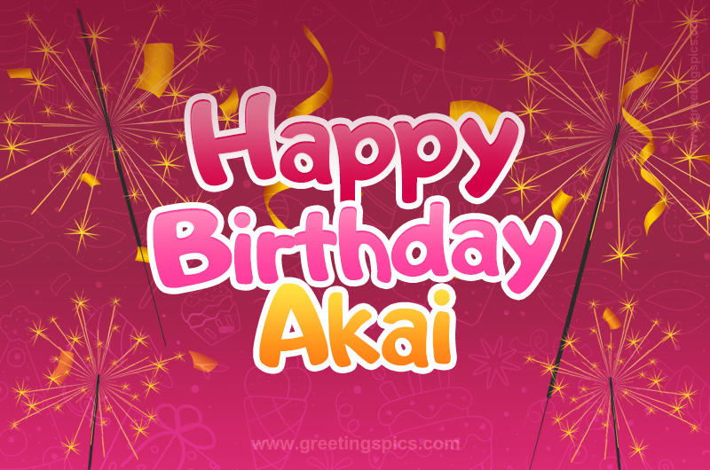 Happy Birthday Akai Image with sparklers