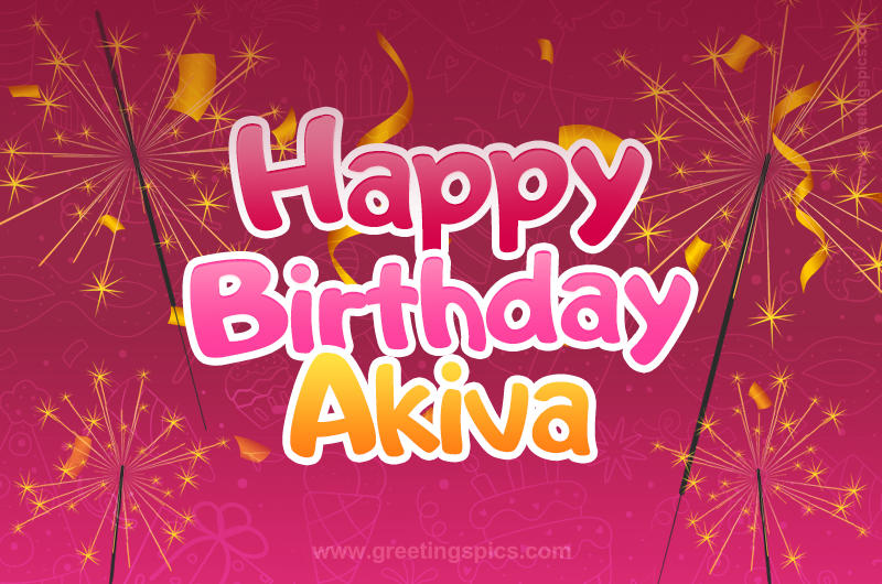 Happy Birthday Akiva Image with sparklers