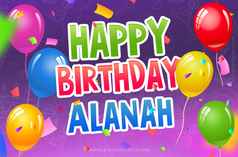 Happy Birthday Alanah Festive Greeting Card